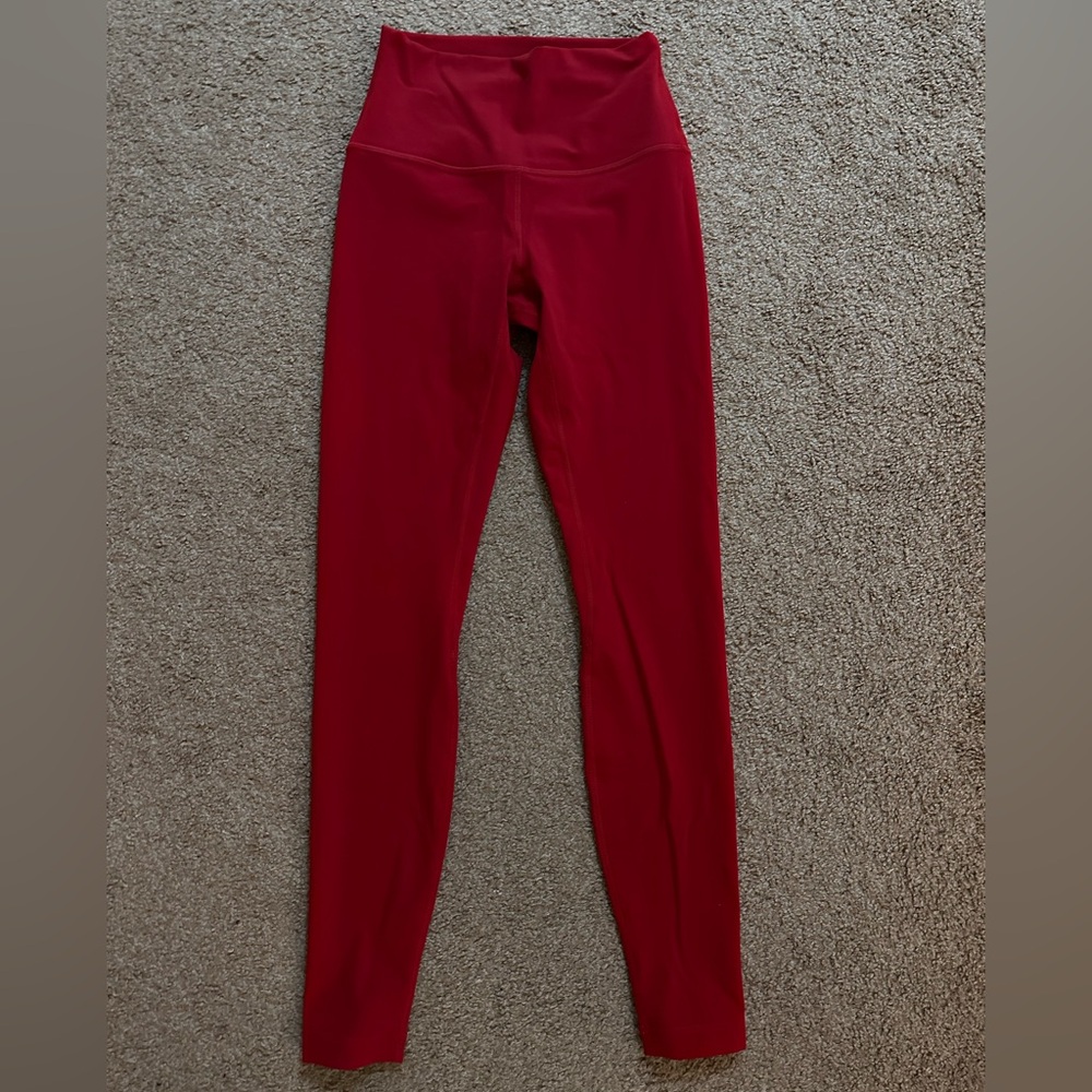 Lululemon red align leggings size 4 28 inch